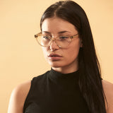 Francis - Champagne with Blue Light Lenses