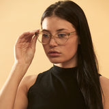 Francis - Champagne with Blue Light Lenses