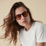 Lucius - Black with Citrus Orange Lens