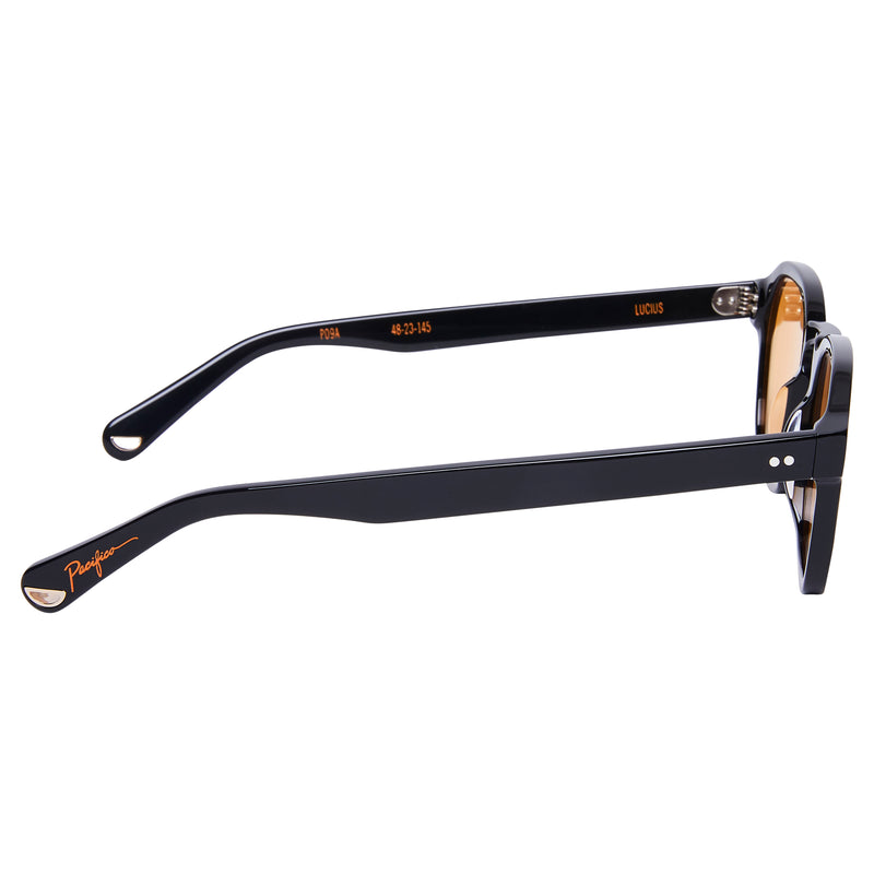 Lucius - Black with Citrus Orange Lens