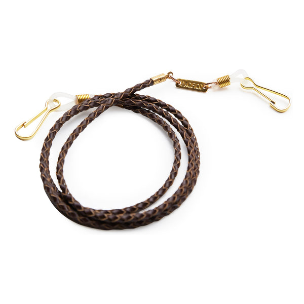 Glasses Cord - Brown Weaved Leather