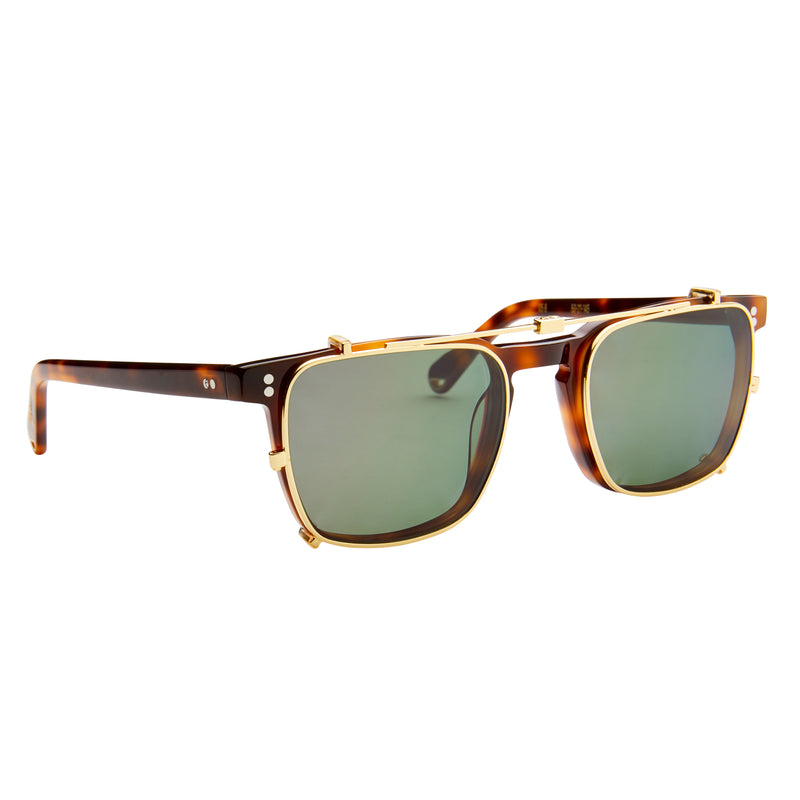 Wallis Sun Lens Clip - Gold with Green Polarised Lens